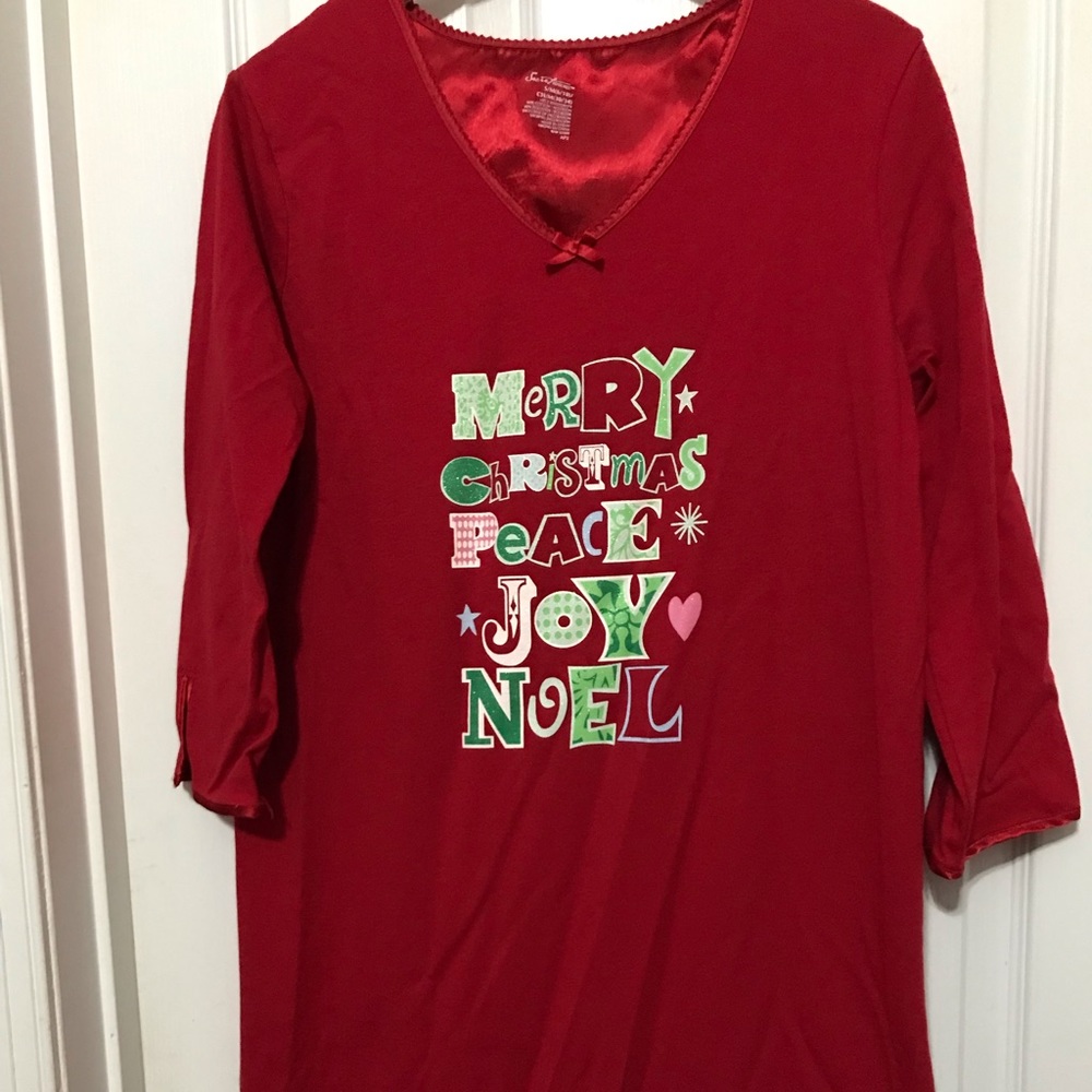 Secret Treasure “Merry Christmas nightgown. Has slit at sleeve. Size S/M…